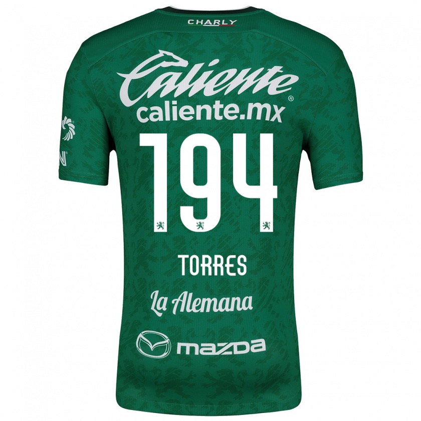 Kandiny Enfant Maillot Erick Torres #194 Vert Blanc Tenues Domicile 2024/25 T-Shirt