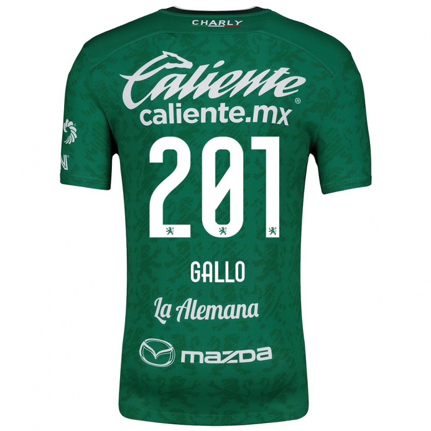 Kandiny Enfant Maillot Andrés Gallo #201 Vert Blanc Tenues Domicile 2024/25 T-Shirt