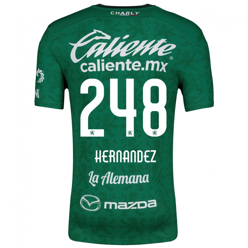 Kandiny Enfant Maillot Fernando Hernández #248 Vert Blanc Tenues Domicile 2024/25 T-Shirt