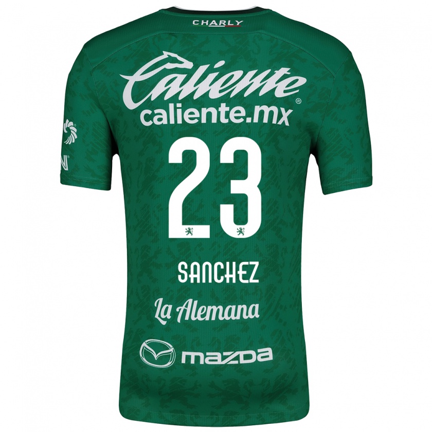 Kandiny Enfant Maillot Borja Sánchez #23 Vert Blanc Tenues Domicile 2024/25 T-Shirt