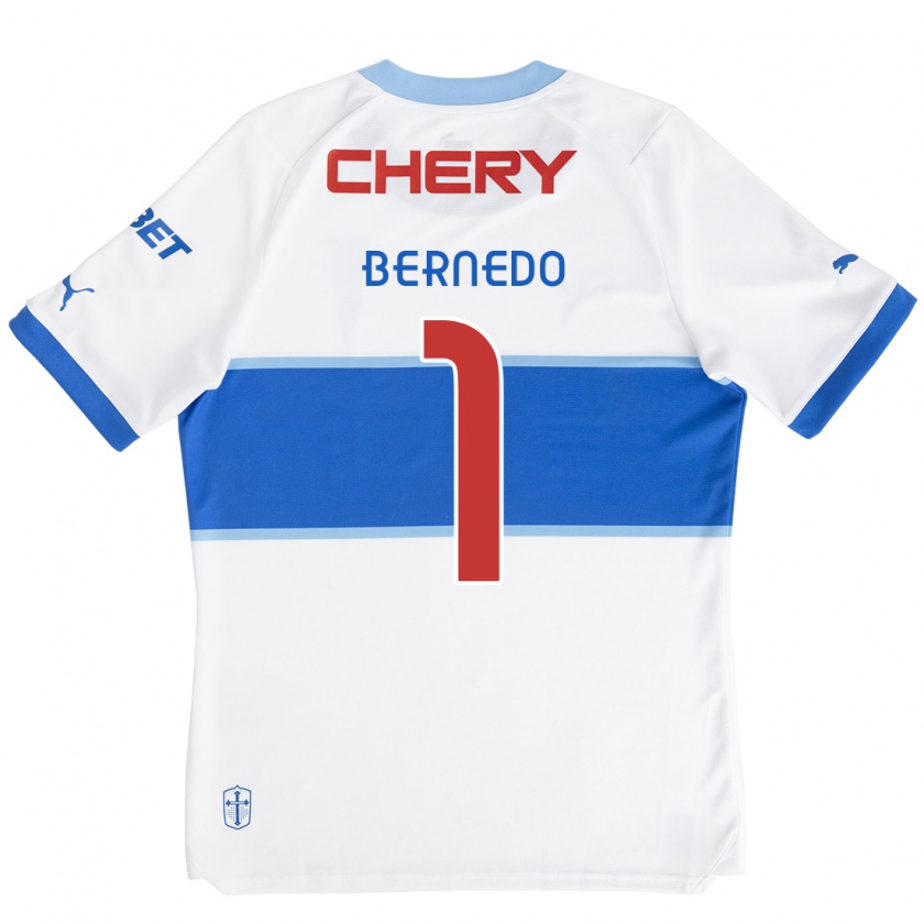 Kandiny Enfant Maillot Vicente Bernedo #1 Blanc Bleu Tenues Domicile 2024/25 T-Shirt