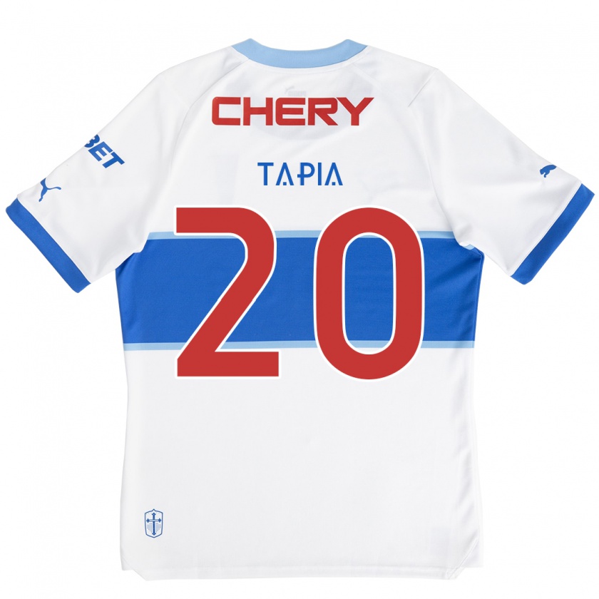 Kandiny Enfant Maillot Gonzalo Tapia #20 Blanc Bleu Tenues Domicile 2024/25 T-Shirt