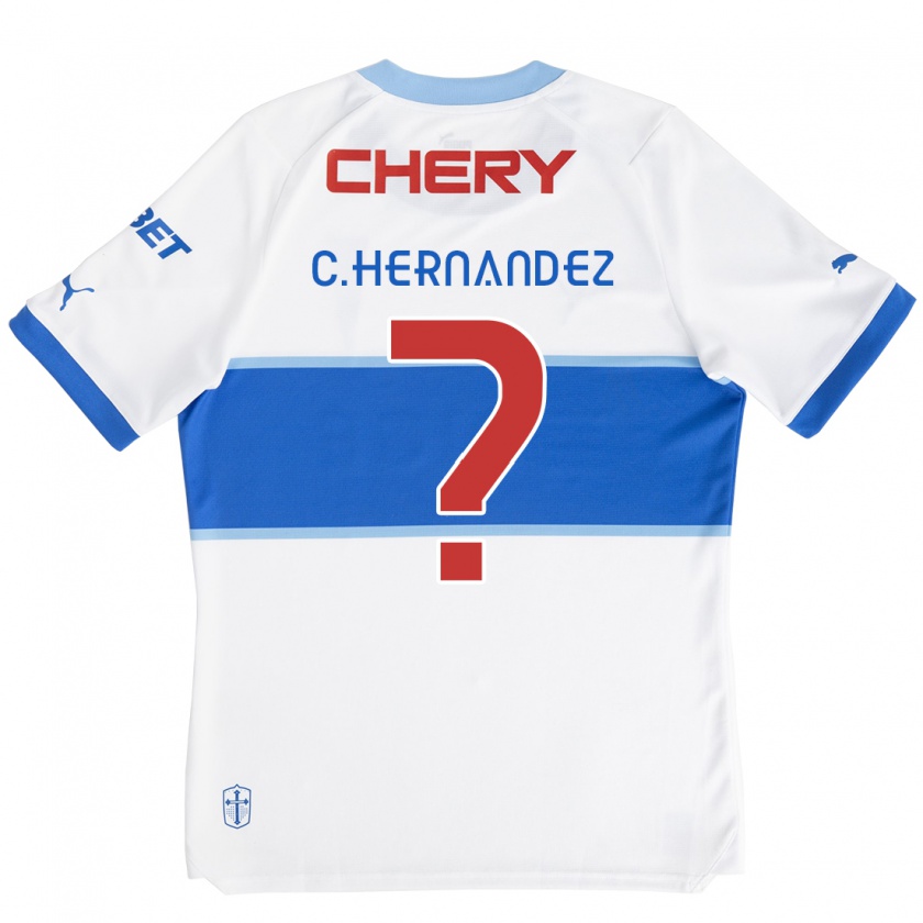 Kandiny Enfant Maillot Camilo Hernández #0 Blanc Bleu Tenues Domicile 2024/25 T-Shirt