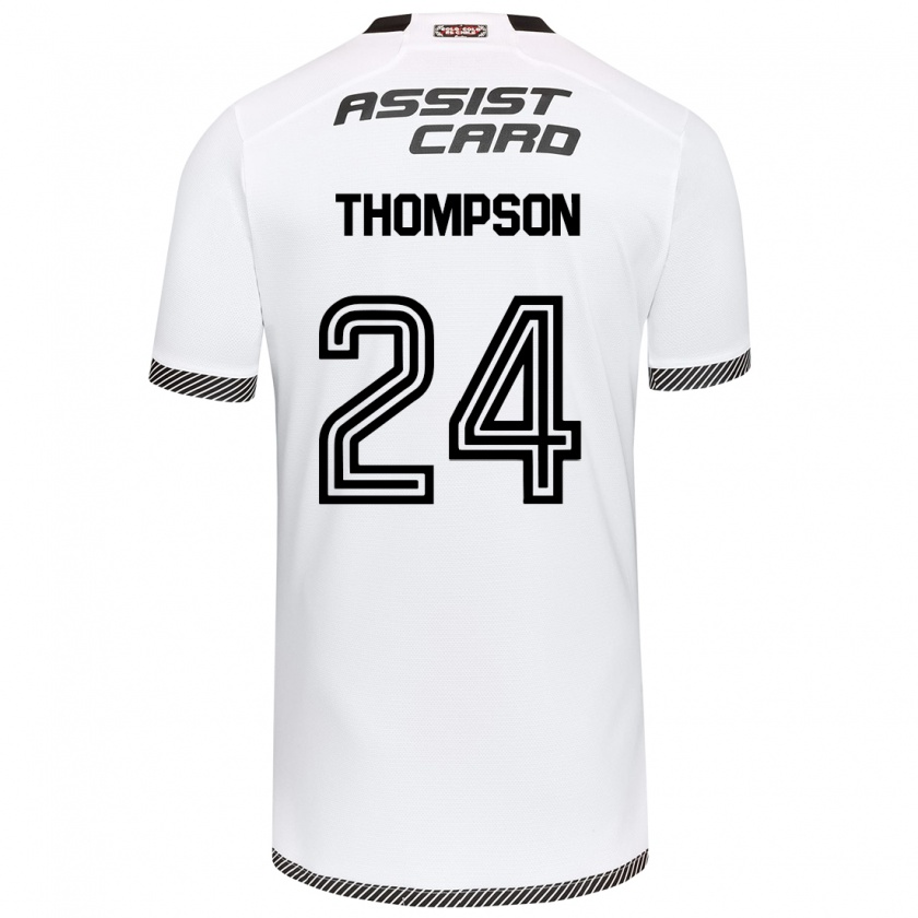 Kandiny Enfant Maillot Jordhy Thompson #24 Blanc Noir Tenues Domicile 2024/25 T-Shirt