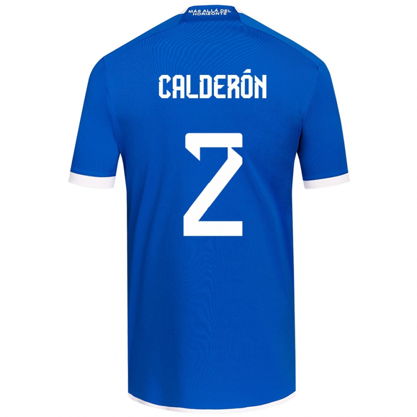 Kandiny Enfant Maillot Franco Calderón #2 Bleu Blanc Tenues Domicile 2024/25 T-Shirt