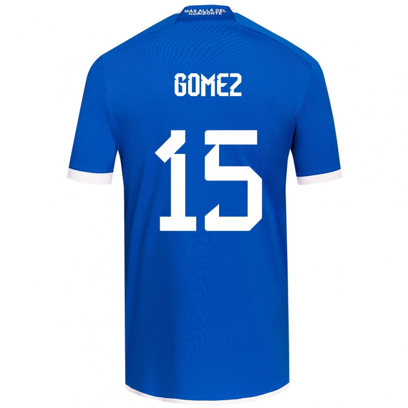 Kandiny Enfant Maillot Juan Pablo Gómez #15 Bleu Blanc Tenues Domicile 2024/25 T-Shirt