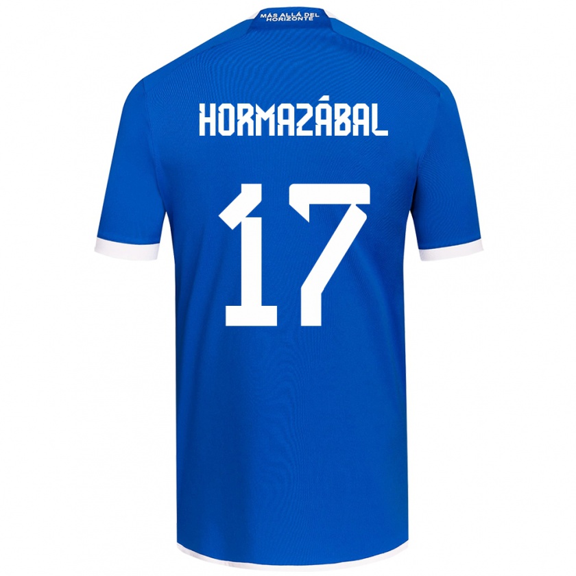 Kandiny Enfant Maillot Fabián Hormazábal #17 Bleu Blanc Tenues Domicile 2024/25 T-Shirt