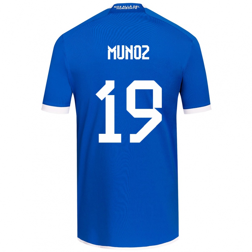 Kandiny Enfant Maillot Cristóbal Muñoz #19 Bleu Blanc Tenues Domicile 2024/25 T-Shirt