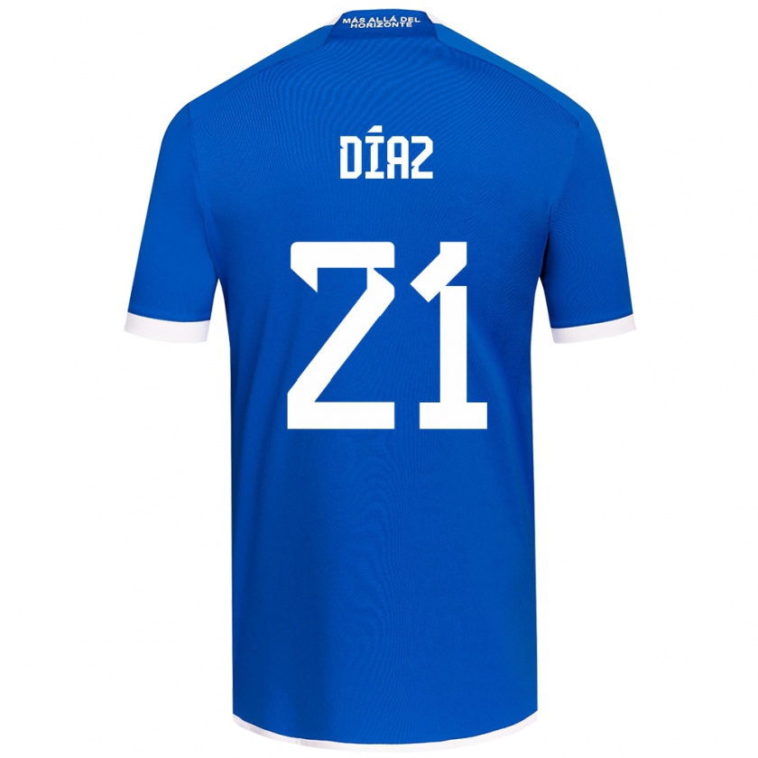 Kandiny Enfant Maillot Marcelo Díaz #21 Bleu Blanc Tenues Domicile 2024/25 T-Shirt