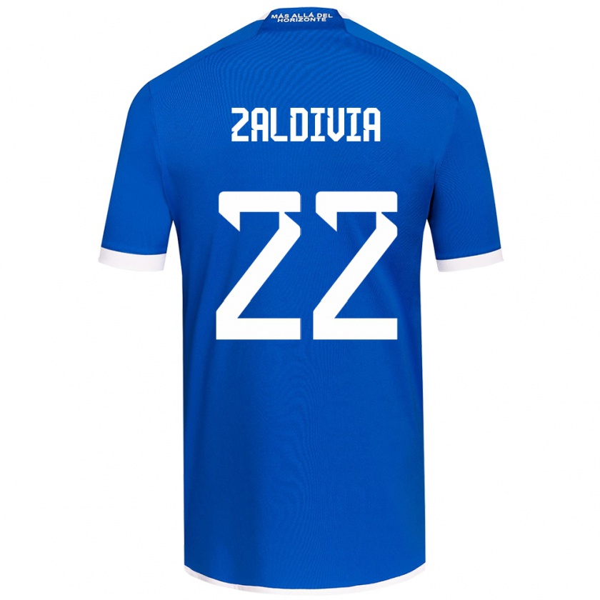 Kandiny Enfant Maillot Matías Zaldivia #22 Bleu Blanc Tenues Domicile 2024/25 T-Shirt