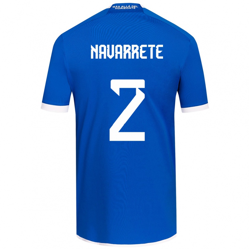 Kandiny Enfant Maillot Daniel Navarrete #2 Bleu Blanc Tenues Domicile 2024/25 T-Shirt