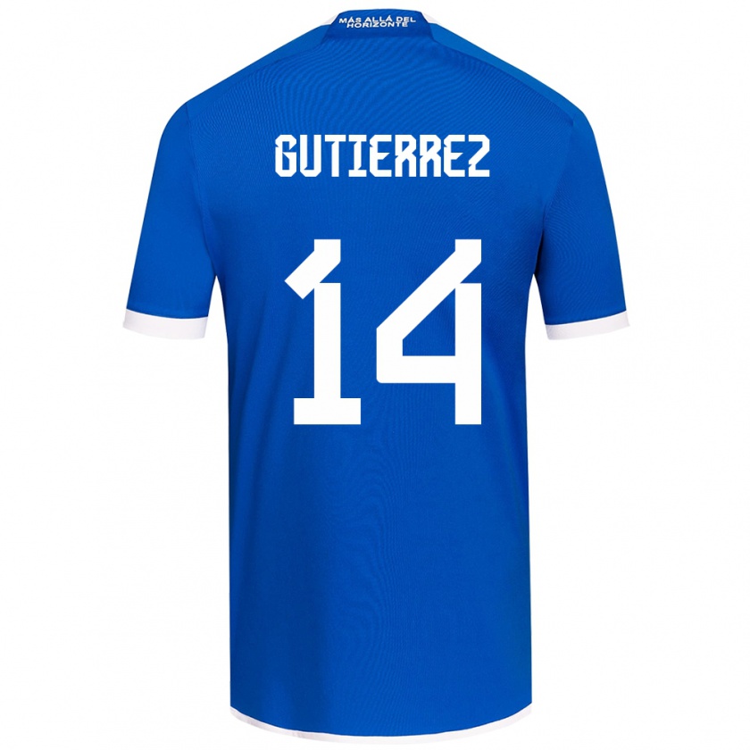 Kandiny Enfant Maillot Ana Gutiérrez #14 Bleu Blanc Tenues Domicile 2024/25 T-Shirt