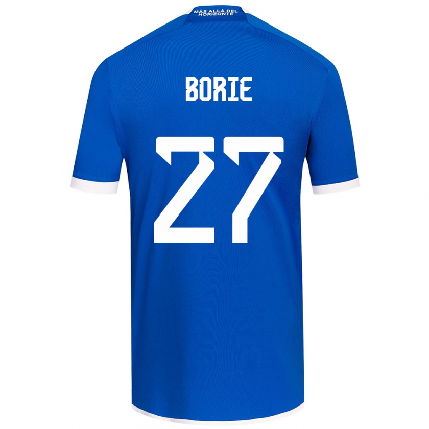 Kandiny Enfant Maillot Emilie Borie #27 Bleu Blanc Tenues Domicile 2024/25 T-Shirt