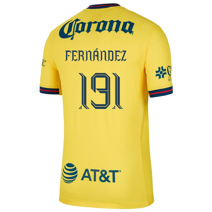 Kandiny Enfant Maillot Adrián Fernández #191 Jaune Bleu Tenues Domicile 2024/25 T-Shirt