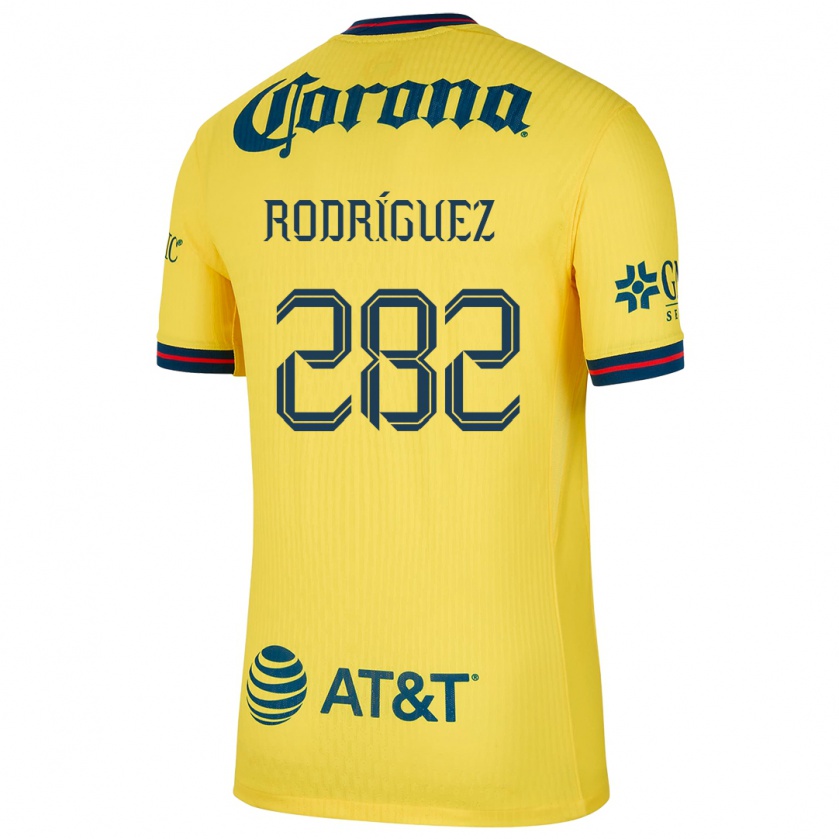 Kandiny Enfant Maillot Francisco Rodríguez #282 Jaune Bleu Tenues Domicile 2024/25 T-Shirt