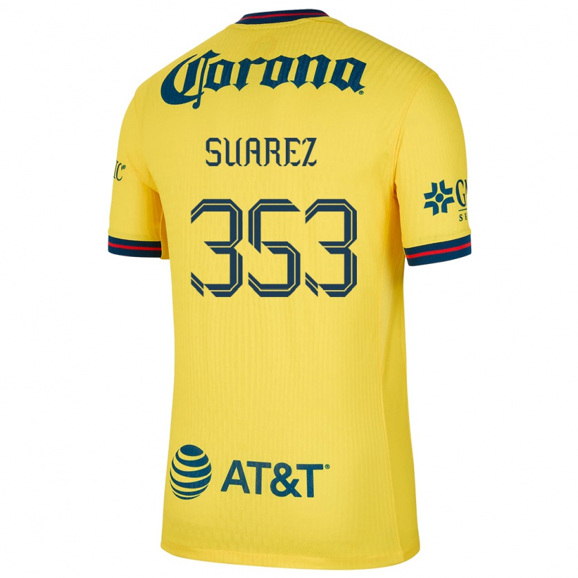 Kandiny Enfant Maillot Irwin Suarez #353 Jaune Bleu Tenues Domicile 2024/25 T-Shirt