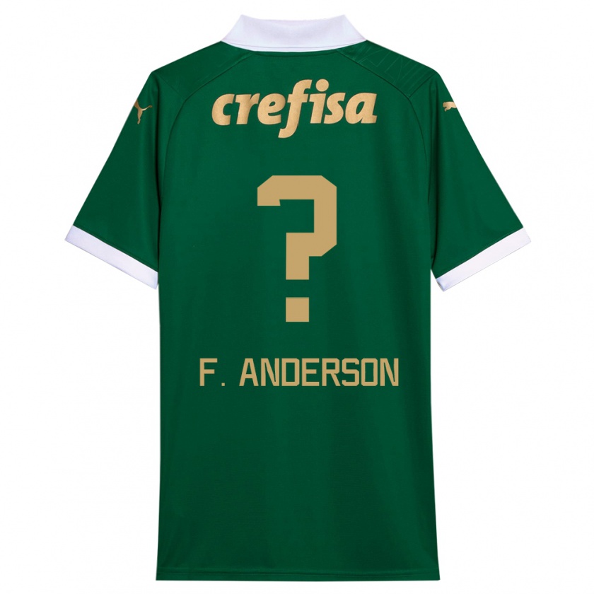 Kandiny Enfant Maillot Felipe Anderson #0 Vert Blanc Tenues Domicile 2024/25 T-Shirt