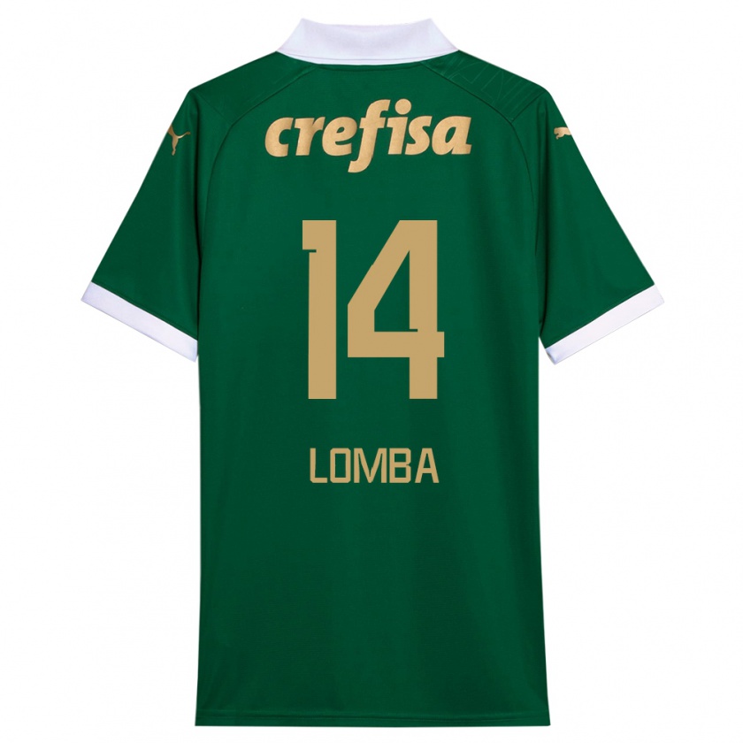 Kandiny Enfant Maillot Marcelo Lomba #14 Vert Blanc Tenues Domicile 2024/25 T-Shirt