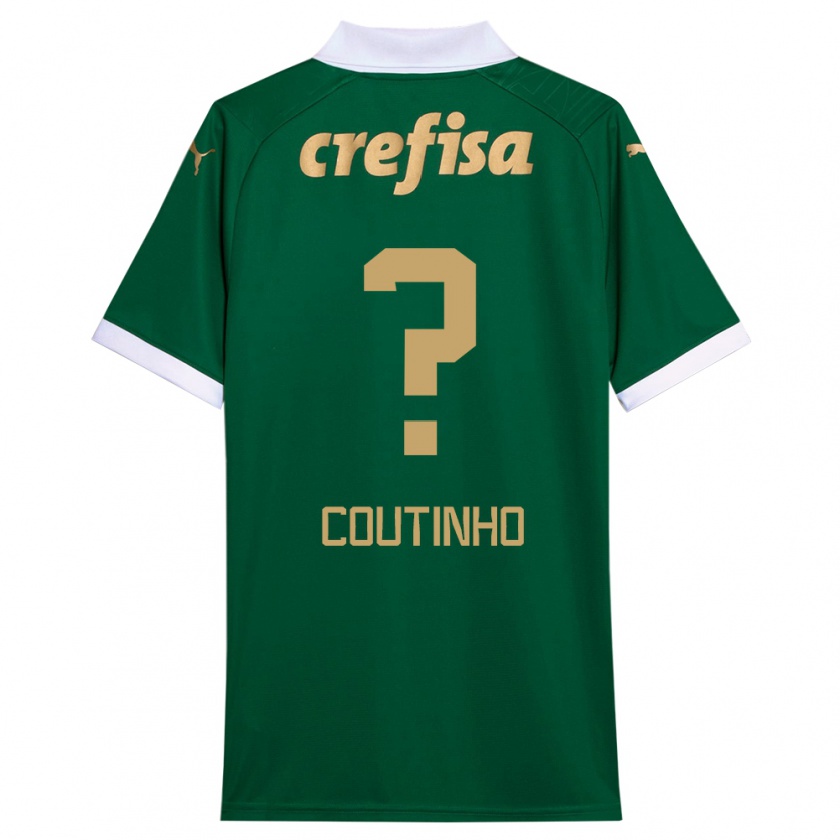 Kandiny Enfant Maillot Rafael Coutinho #0 Vert Blanc Tenues Domicile 2024/25 T-Shirt