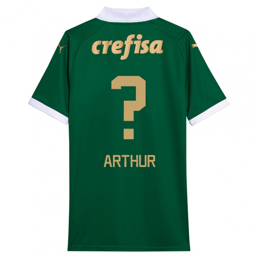 Kandiny Enfant Maillot Luis Arthur #0 Vert Blanc Tenues Domicile 2024/25 T-Shirt