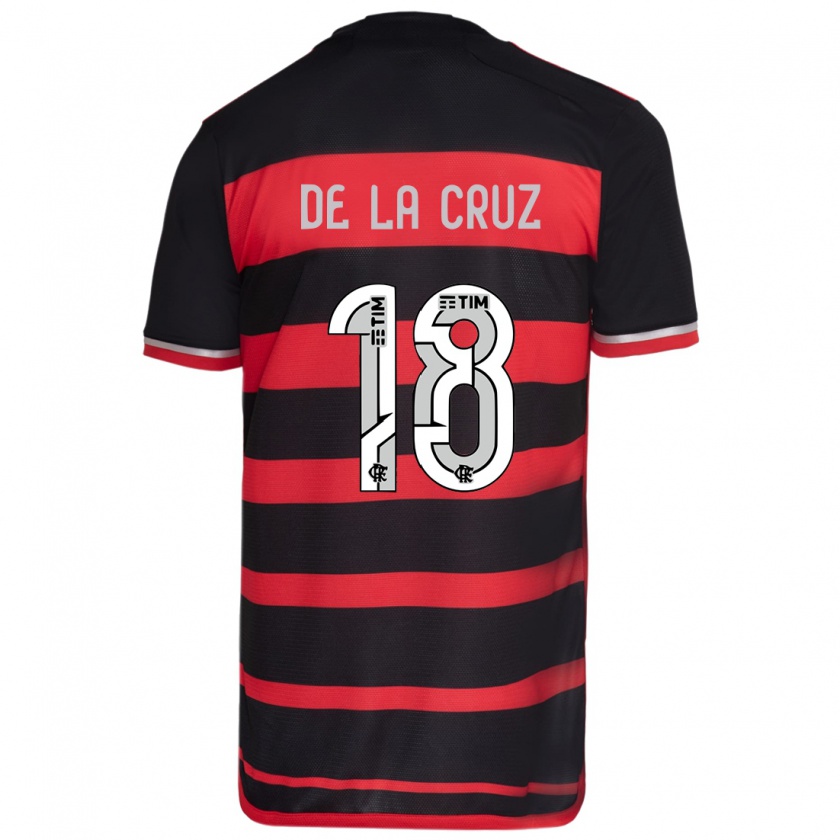 Kandiny Enfant Maillot Nicolás De La Cruz #18 Rouge Noir Tenues Domicile 2024/25 T-Shirt