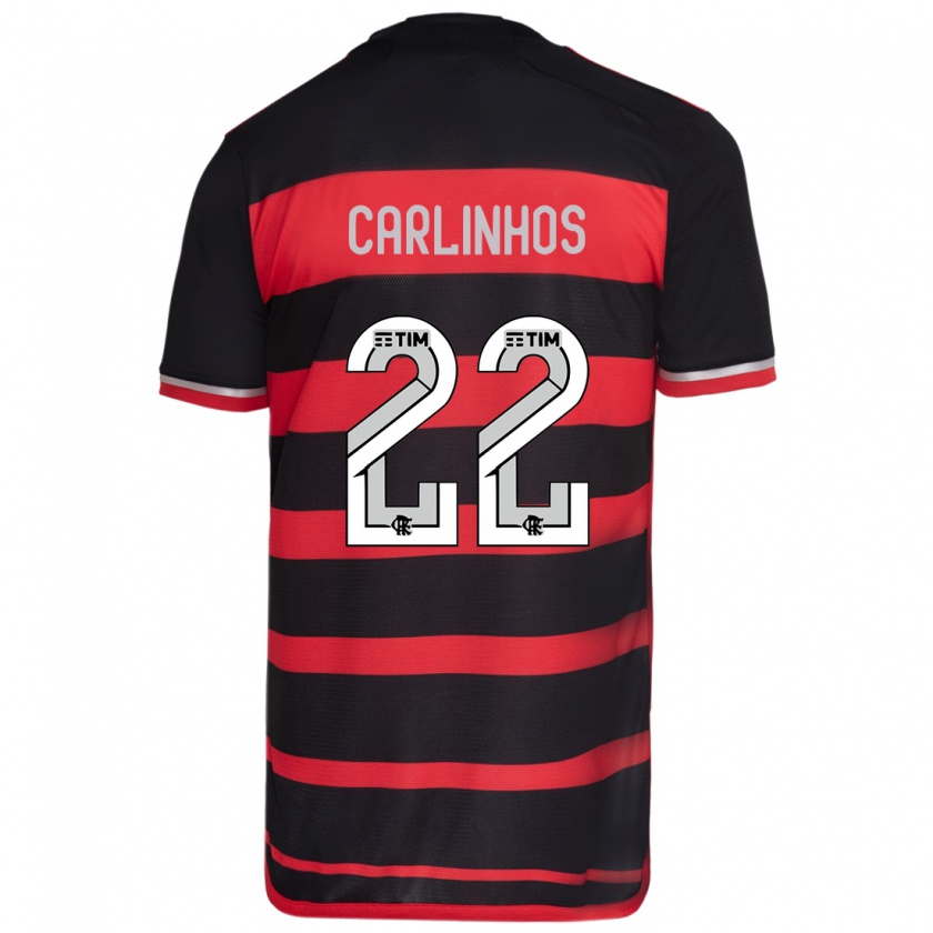 Kandiny Enfant Maillot Carlinhos #22 Rouge Noir Tenues Domicile 2024/25 T-Shirt