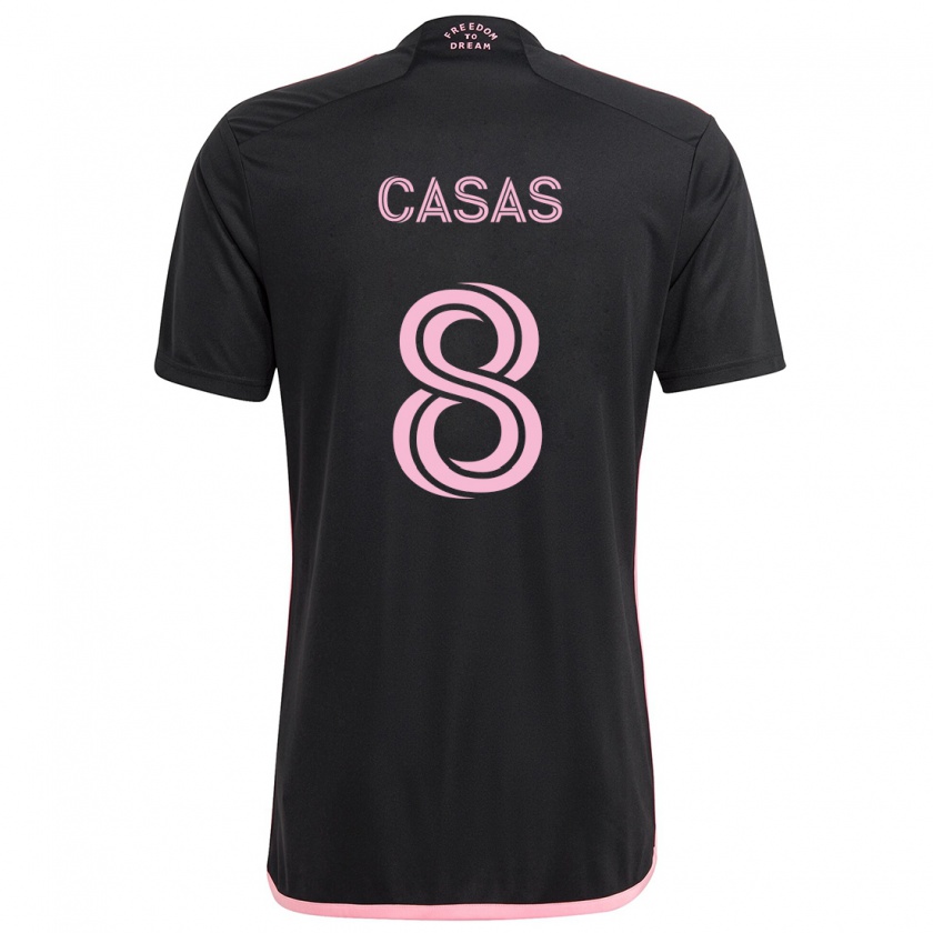 Kandiny Enfant Maillot Pep Casas #8 Noir Tenues Extérieur 2024/25 T-Shirt