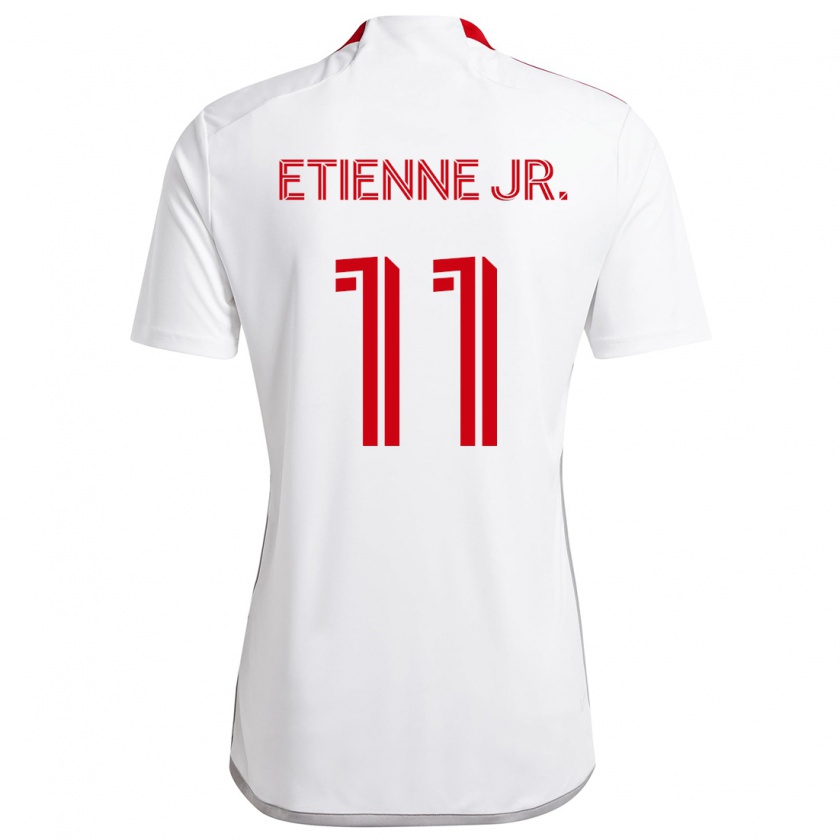 Kandiny Enfant Maillot Derrick Etienne Jr. #11 Blanc Rouge Tenues Extérieur 2024/25 T-Shirt