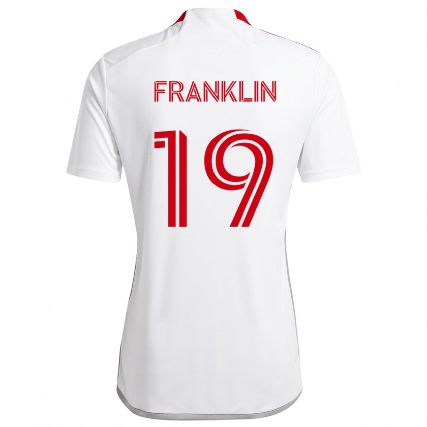 Kandiny Enfant Maillot Kobe Franklin #19 Blanc Rouge Tenues Extérieur 2024/25 T-Shirt