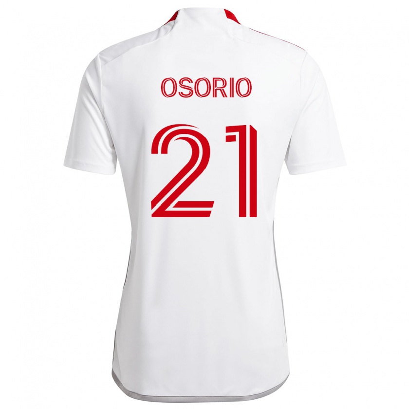 Kandiny Enfant Maillot Jonathan Osorio #21 Blanc Rouge Tenues Extérieur 2024/25 T-Shirt