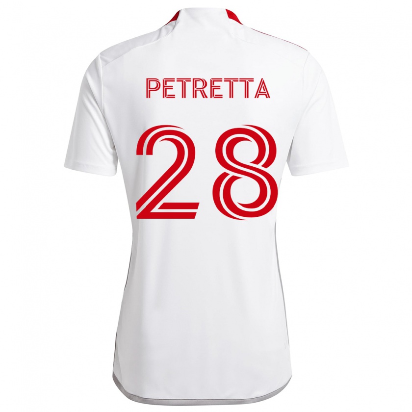 Kandiny Enfant Maillot Raoul Petretta #28 Blanc Rouge Tenues Extérieur 2024/25 T-Shirt