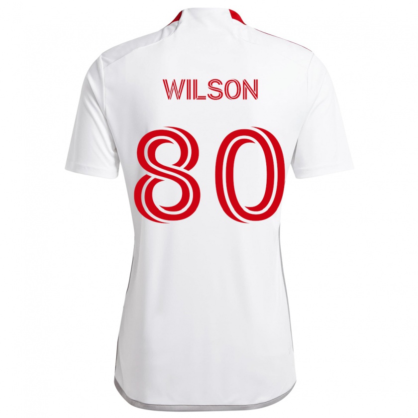 Kandiny Enfant Maillot Shafique Wilson #80 Blanc Rouge Tenues Extérieur 2024/25 T-Shirt