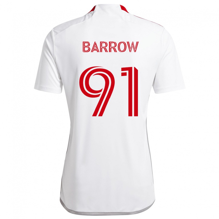 Kandiny Enfant Maillot Dékwon Barrow #91 Blanc Rouge Tenues Extérieur 2024/25 T-Shirt