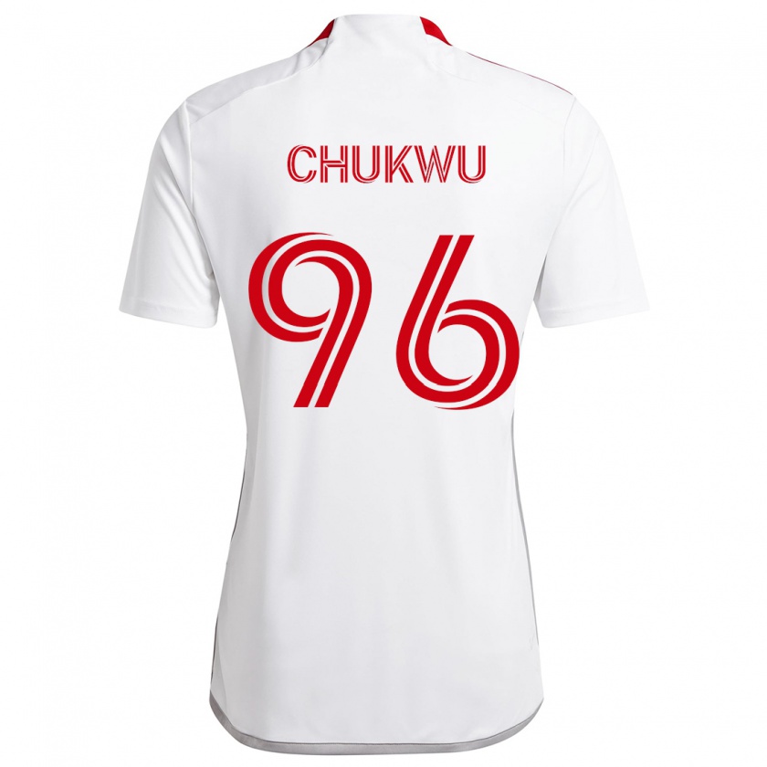 Kandiny Enfant Maillot Richard Chukwu #96 Blanc Rouge Tenues Extérieur 2024/25 T-Shirt