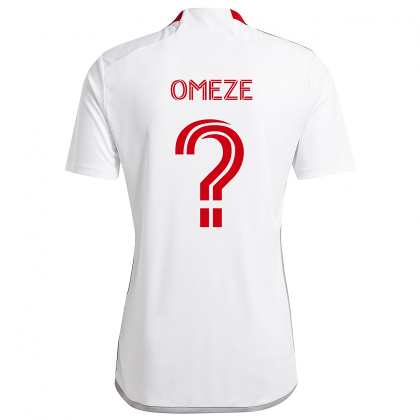 Kandiny Enfant Maillot Chimere Omeze #0 Blanc Rouge Tenues Extérieur 2024/25 T-Shirt