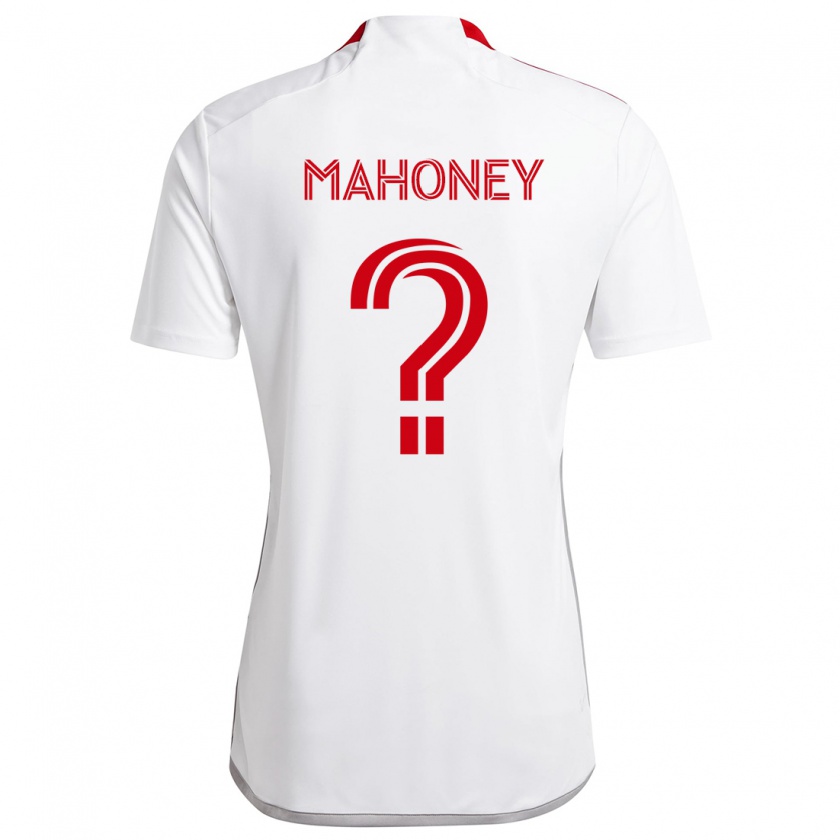 Kandiny Enfant Maillot Adrian Mahoney #0 Blanc Rouge Tenues Extérieur 2024/25 T-Shirt