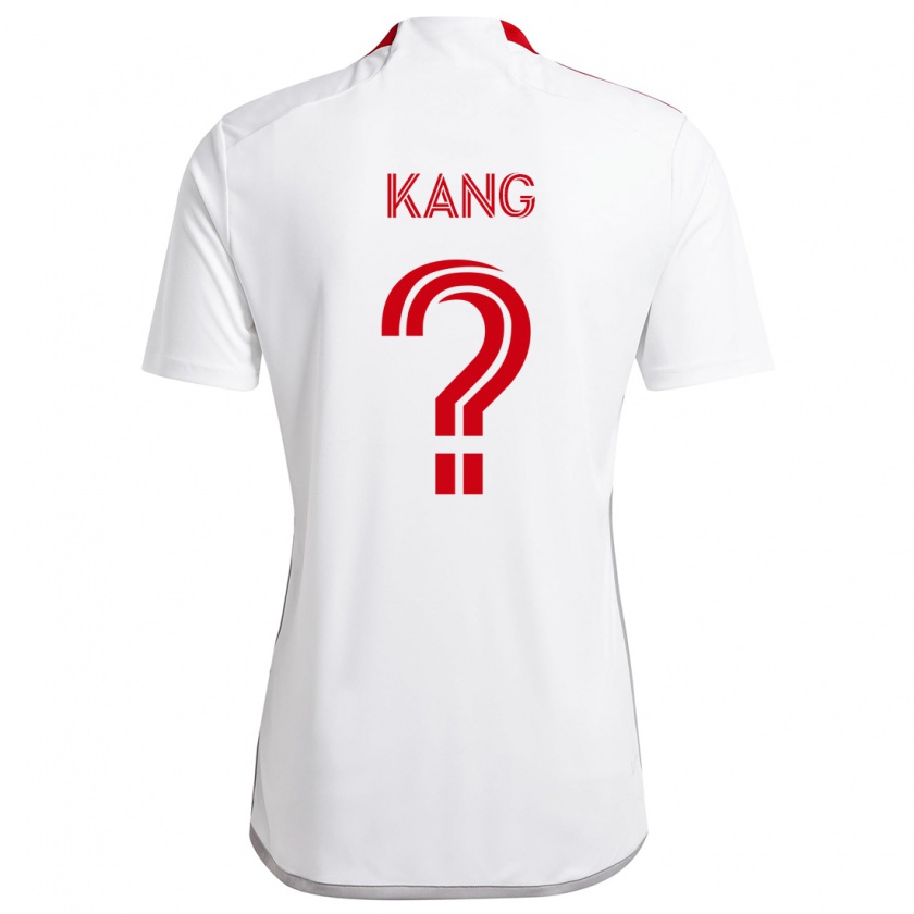 Kandiny Enfant Maillot Ethan Kang #0 Blanc Rouge Tenues Extérieur 2024/25 T-Shirt