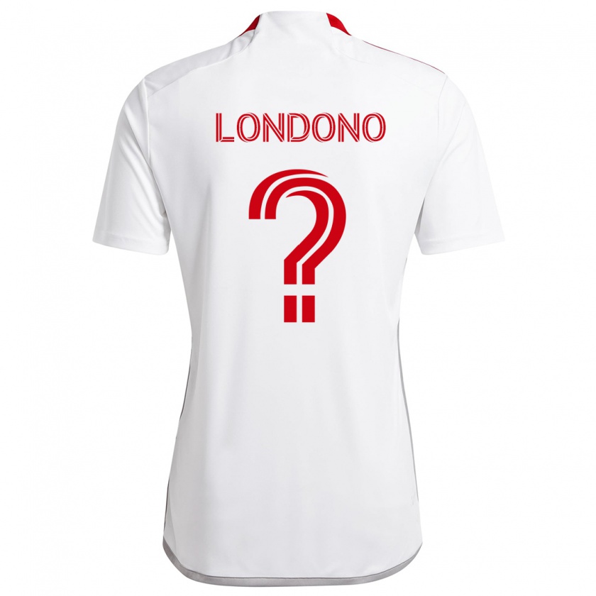 Kandiny Enfant Maillot Tyler Londono #0 Blanc Rouge Tenues Extérieur 2024/25 T-Shirt