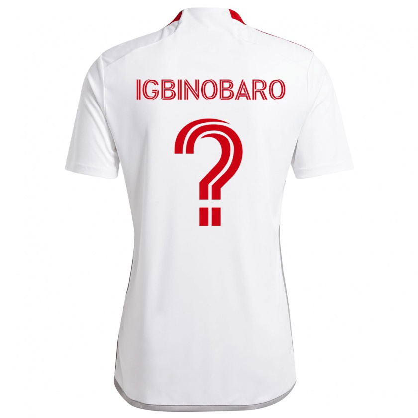 Kandiny Enfant Maillot Philip Igbinobaro #0 Blanc Rouge Tenues Extérieur 2024/25 T-Shirt