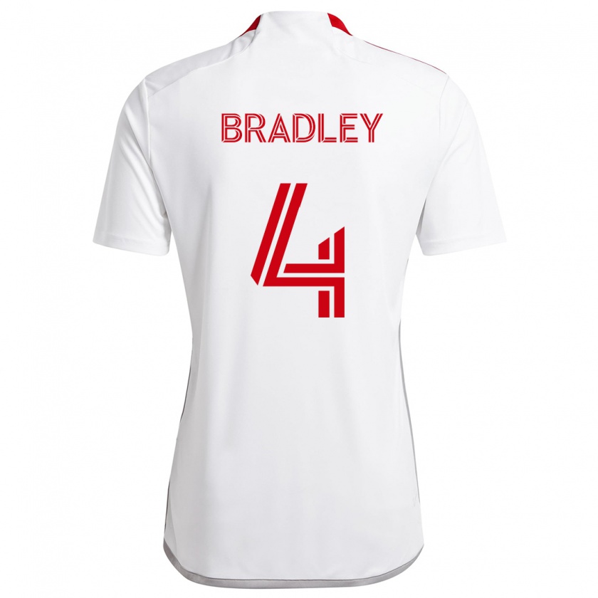 Kandiny Enfant Maillot Michael Bradley #4 Blanc Rouge Tenues Extérieur 2024/25 T-Shirt