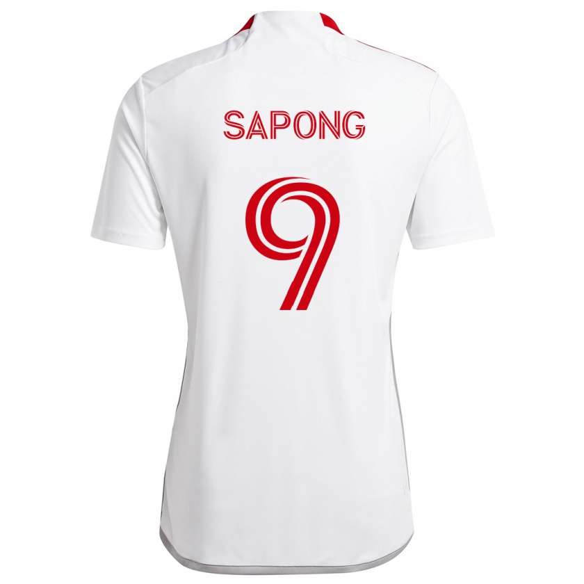 Kandiny Enfant Maillot C.j. Sapong #9 Blanc Rouge Tenues Extérieur 2024/25 T-Shirt