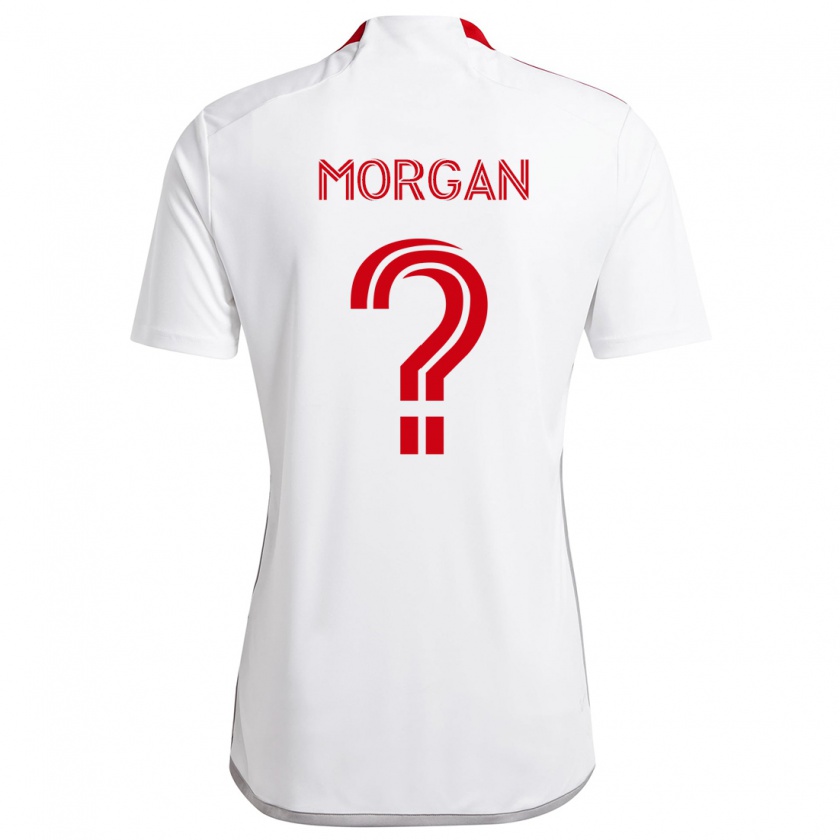 Kandiny Enfant Maillot Myles Morgan #0 Blanc Rouge Tenues Extérieur 2024/25 T-Shirt