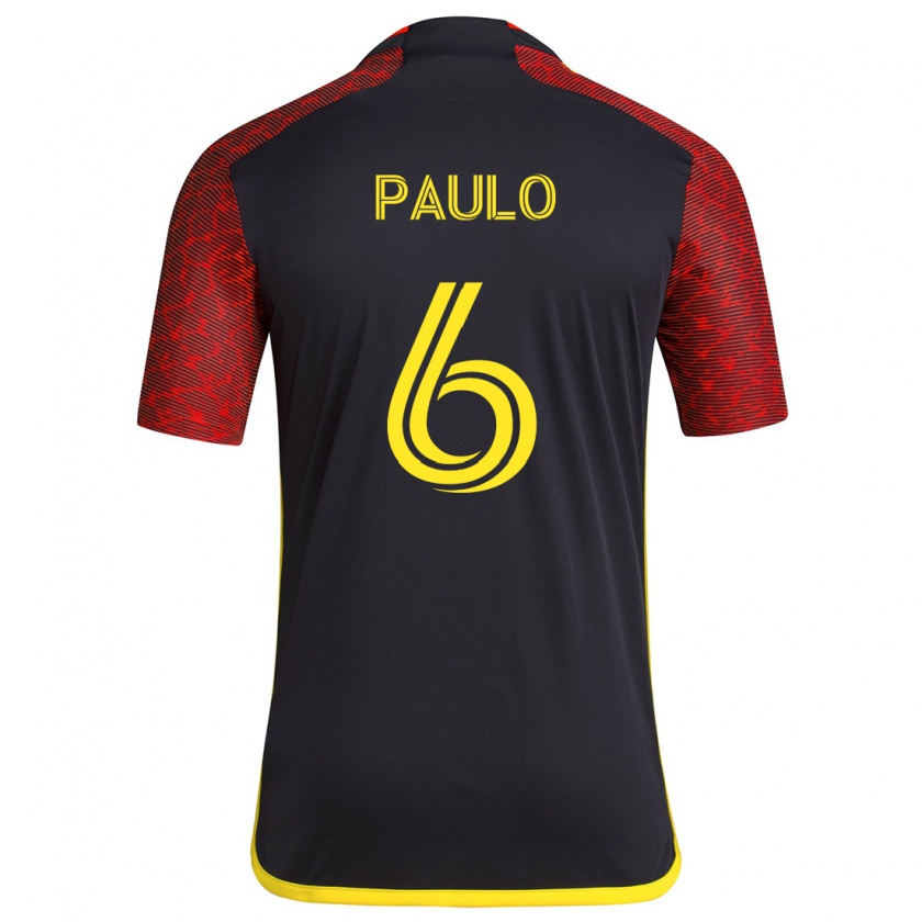 Kandiny Enfant Maillot João Paulo #6 Rouge Noir Tenues Extérieur 2024/25 T-Shirt