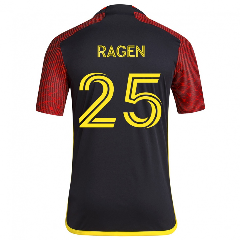 Kandiny Enfant Maillot Jackson Ragen #25 Rouge Noir Tenues Extérieur 2024/25 T-Shirt