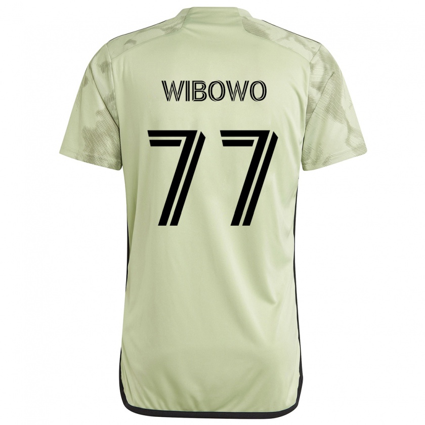 Kandiny Enfant Maillot Adrian Wibowo #77 Vert Clair Tenues Extérieur 2024/25 T-Shirt