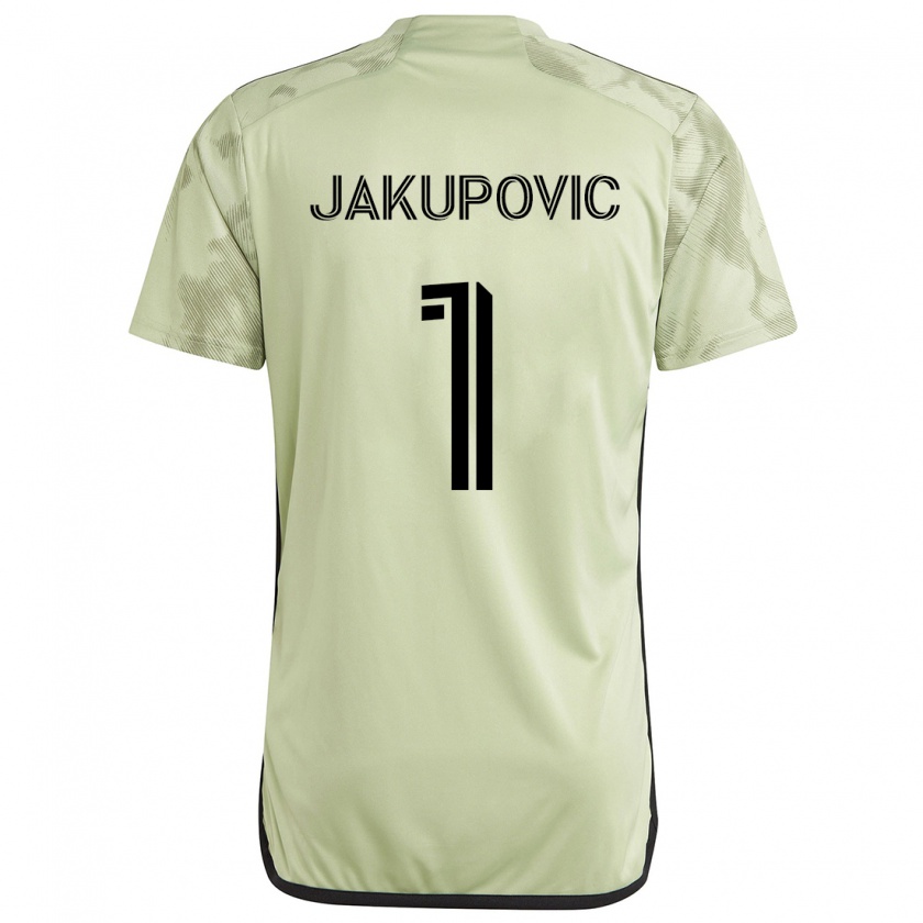 Kandiny Enfant Maillot Eldin Jakupović #1 Vert Clair Tenues Extérieur 2024/25 T-Shirt