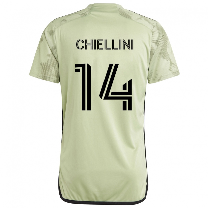 Kandiny Enfant Maillot Giorgio Chiellini #14 Vert Clair Tenues Extérieur 2024/25 T-Shirt