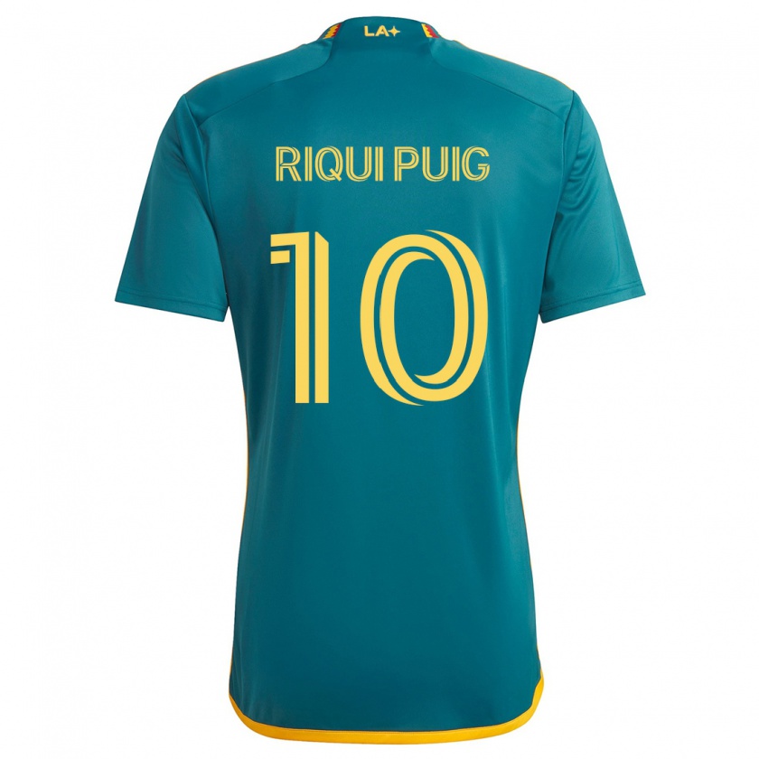 Kandiny Enfant Maillot Riqui Puig #10 Vert Jaune Tenues Extérieur 2024/25 T-Shirt