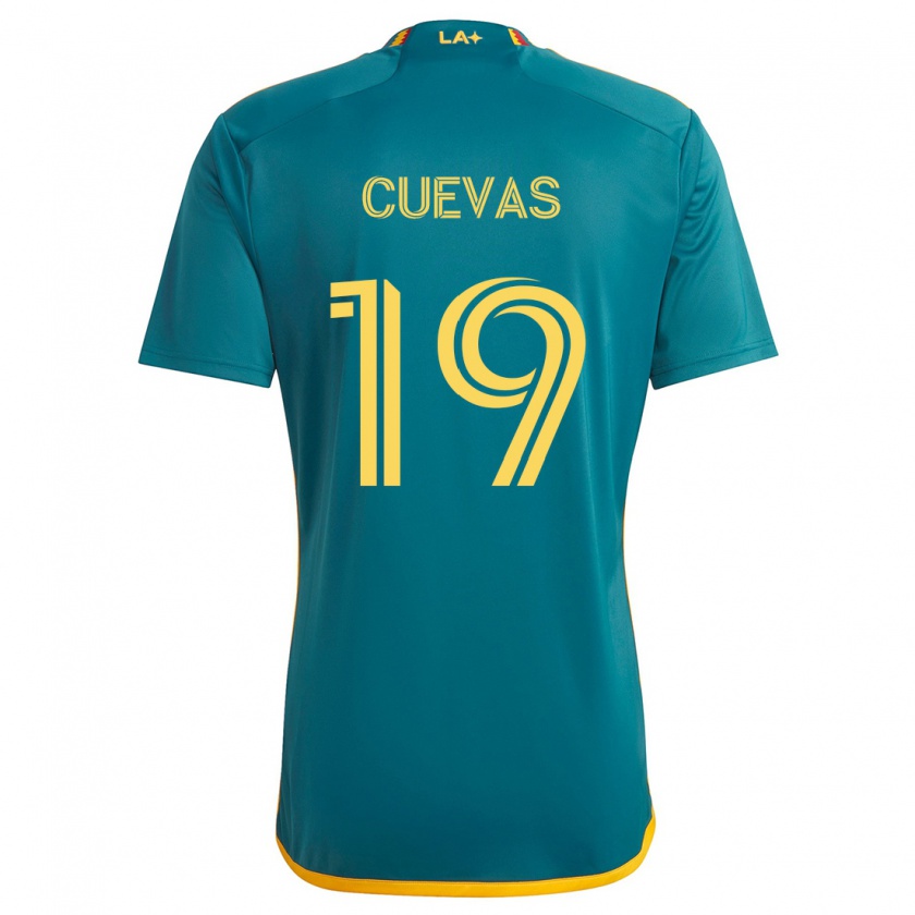 Kandiny Enfant Maillot Mauricio Cuevas #19 Vert Jaune Tenues Extérieur 2024/25 T-Shirt