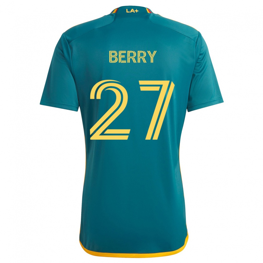 Kandiny Enfant Maillot Miguel Berry #27 Vert Jaune Tenues Extérieur 2024/25 T-Shirt